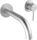 Armando Vicario Industrial Built-In Mixer & Spout Set for Bathroom Sink with 1 Exit Inox Silver