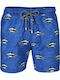 John Frank Shark Men's Swimwear Shorts Blue with Patterns