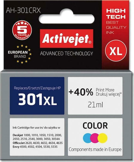 Active Jet Inkjet Printer Compatible Ink HP 301XL CH564EE 460 Pages 21ml Multiple (Color)