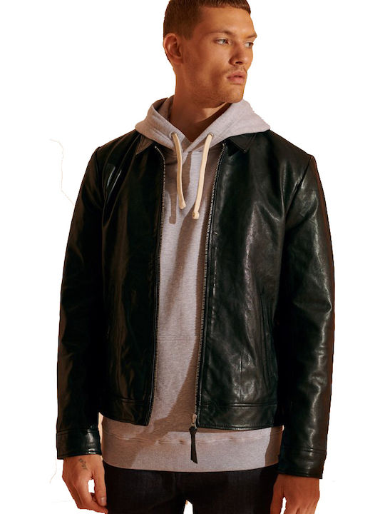 Superdry Indie Coach 3 in 1 Men's Winter Leather Jacket Black