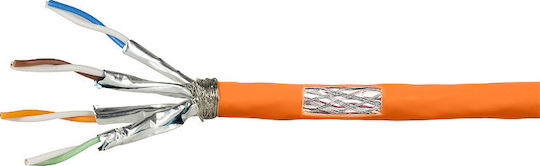 LogiLink S/FTP Cat.7 (10Gbps) Καλώδιο Δικτύου Ethernet χωρίς ακροδέκτες 100m Πορτοκαλί