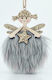 Hängendes Fee Ornament Hölzern Gray 8x20cm