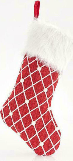Christmas Decorative Fabric Red Socks L25xW4xH51cm