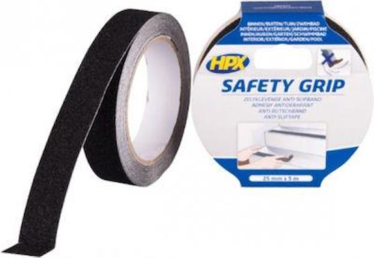 HPX Safety Grip Αυτοκόλλητη Αντιολισθητική Ταινία Μαύρη 5mx50mm