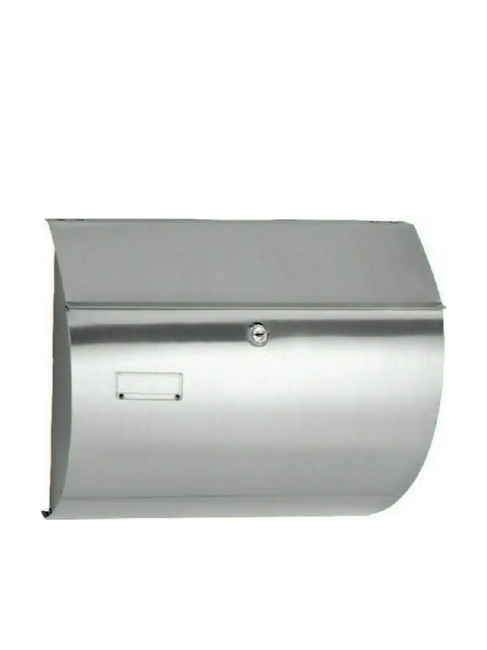 Import Hellas Outdoor Mailbox Metallic Nickel Matt 37.5x11x32.5cm