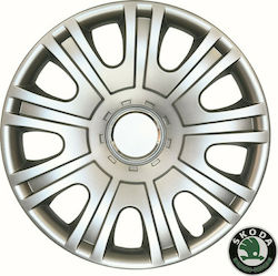 Croatia Cover Τάσια 15" με Σήμα Skoda 4τμχ Ασημί CC.319/SK1501