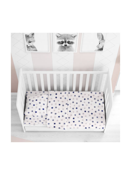 Dimcol Baby Bettbezug Star Blau 120x160cm.