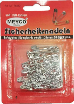 Meyco Sewing Safety Pins Ασημί 55τμχ