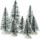 Christmas Decorative Snowy Tree 10cm Green 7pcs