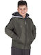 Jacket Παιδικό Casual Μπουφάν Κοντό με Κουκούλα Χακί