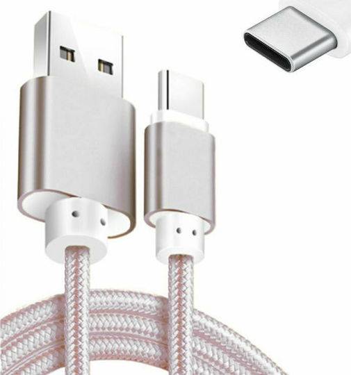 Chengxin Braided USB 2.0 Cable USB-C male - USB-A Ασημί 1.64m