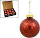 Christmas Ball Ornament Red 8x8cm