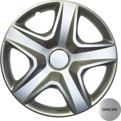 Croatia Cover Car Hubcap Set with Dacia Emblem 16" 4pcs Silver