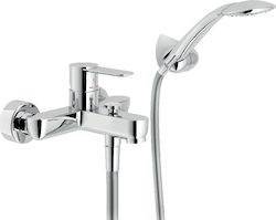Nobili Sand Mixing Bathtub Shower Faucet Complete Set Silver