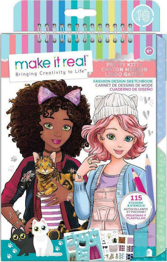 Make It Real Ζωγραφική Fashion Design Sketchbook Pretty Kitty για Παιδιά 6+ Ετών