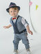 Bonito Baby Boys Baptism Suit with Vest 19101 5pcs Blue