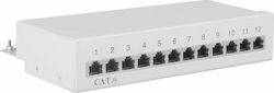 Goobay Patch Panel για Rack 1U 12 Θυρών cat6 Γκρι