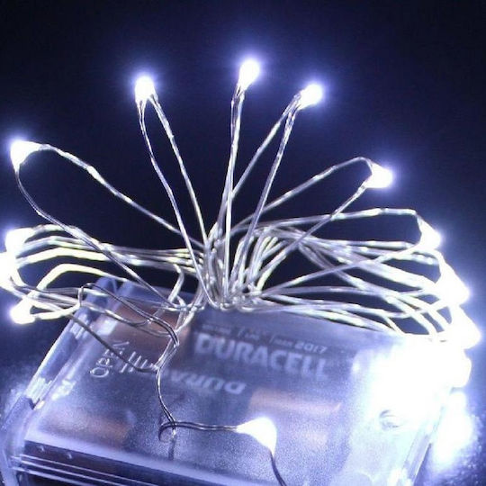 50 Светлини LED 5m. Хладен бял На батерия тип Лента 1бр