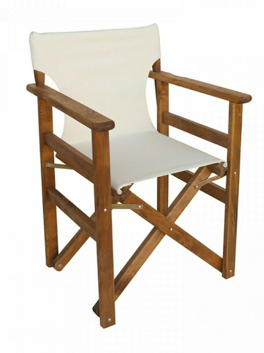 Καρέκλα Σκηνοθέτη Ξύλινη Τορίνο Καρυδί - Εκρού 59x51x85εκ.