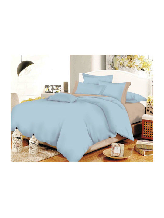 Le Blanc Cotton Line Super Double Duvet Cover 220x240 Sky Baby Blue-Beige