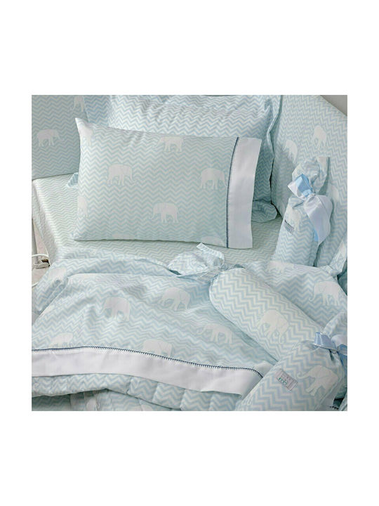 Down Town Home Baby Duvet Cover Set With Pillowcase Light Blue 105x150cm