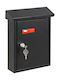 Viometal LTD Toulon 95 Außenbereich Briefkasten Metallisch in Schwarz Farbe 21x7x27cm