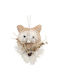 Hanging Owl Ornament Plastic Beige 12x15cm