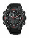 Q&Q Men's Watch 52mm Battery with Black Rubber Strap