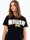 Superdry Panel Women's T-shirt Black