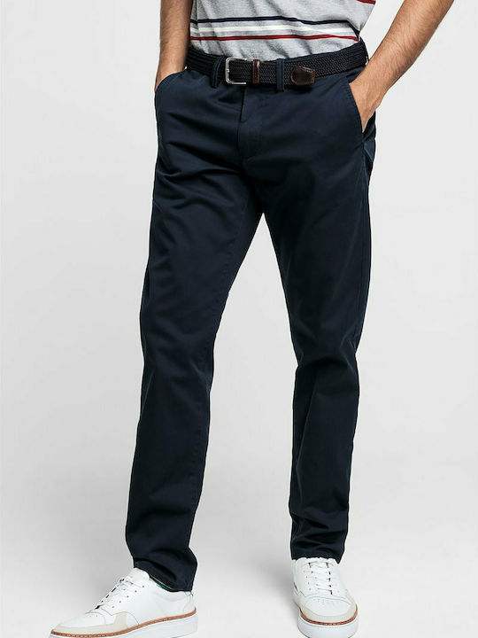 Gant Ανδρικό Παντελόνι Chino Ελαστικό σε Slim Εφαρμογή Navy Μπλε