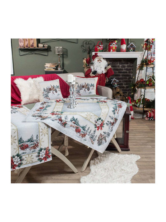 Teoran Christmas Fabric Tablecloth Ornament L140xW140cm