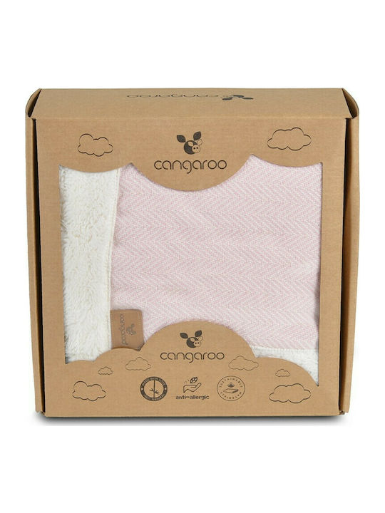 Cangaroo Pătură Pepinieră Swaddling pături Pom Pom Tricotat Roz 85x100cm