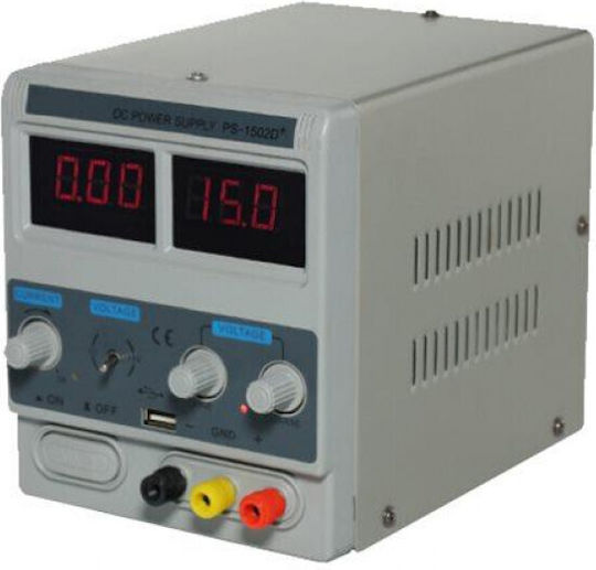 Tele YH-1502D Τροφοδοτικό Πάγκου με 1 Κανάλι 15V 2A