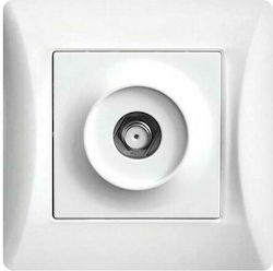 Lineme Satellite Antenna Socket Terminal in White color 50-00117-1