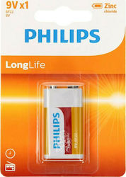 Philips LongLife Μπαταρία Zinc 9V 1τμχ