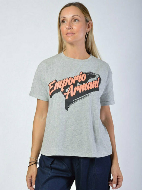 Emporio Armani Γυναικείο T-shirt Γκρι με Στάμπα