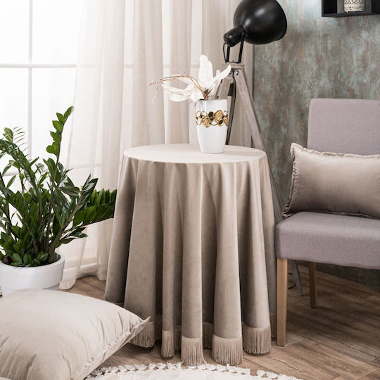 Teoran Rotunda Velvet with Fringe 07 180x180cm