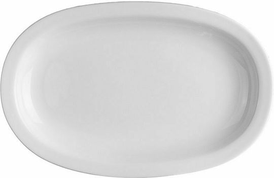 Lukanda Servierplatte Oval aus Porzellan Weiß 36cm 6Stück