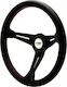 Simoni Racing Class Three Spoke Car Steering Wheel with 35cm Diameter Red/Black