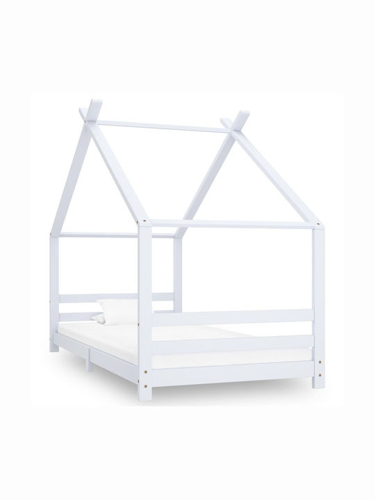 Παιδικό Κρεβάτι Τύπου Montessori Μονό για Στρώμα 90x200cm Λευκό House