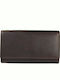 Large Leather Women's Wallet Classic with RFID Brown