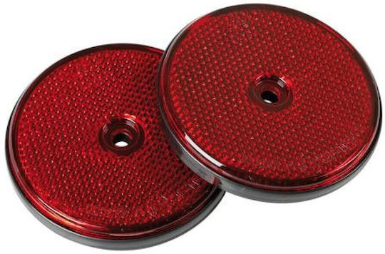 Lampa Truck Reflector Euro-Norm Reflectors Red Round with Screw 65mm 2pcs L2052.5