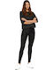 Vero Moda Γυναικείο Ψηλόμεσο Δερμάτινο Παντελόνι σε Skinny Εφαρμογή Black Croco