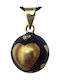 Babylonia Bola Gold Heart Κολιέ με σχέδιο Καρδιά από Επιχρυσωμένο Ασήμι Navy Μπλε