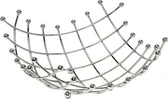 Espiel Fruit Bowl Metallic Silver 32x32x13cm