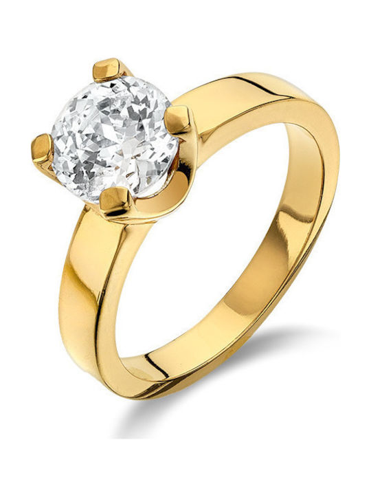 Vogue Single Stone from Gold Plated Silver