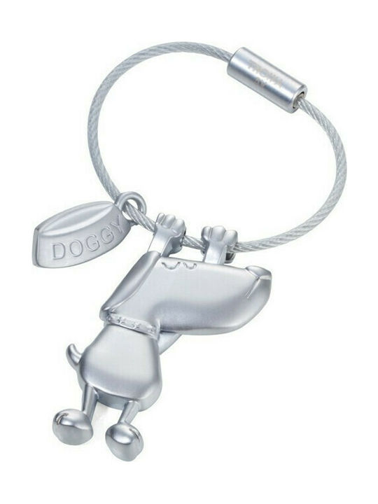 Troika Keychain Doggy Metallic Silver