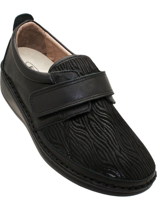 Emanuele Leather Women's Moccasins in Black Color