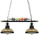 GloboStar Billiard Pendant Lamp 2xE27 Black