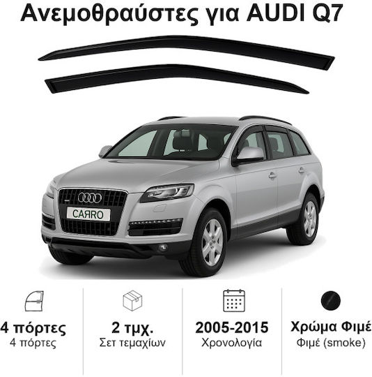 Heko Σετ Ανεμοθραύστες Αυτοκινήτου Μπροστινοί Σκούρο Φιμέ για Audi Q7 2τμχ